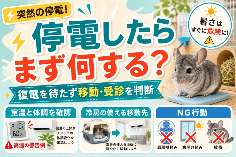 チンチラの停電対策｜冷房が止まったときの対応と注意点