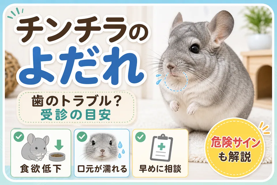 チンチラのよだれで疑う歯のトラブルと受診の目安