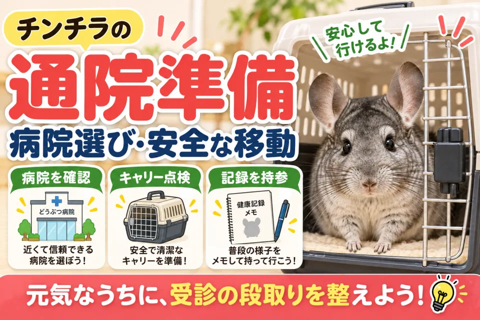 チンチラの通院準備と安全な移動