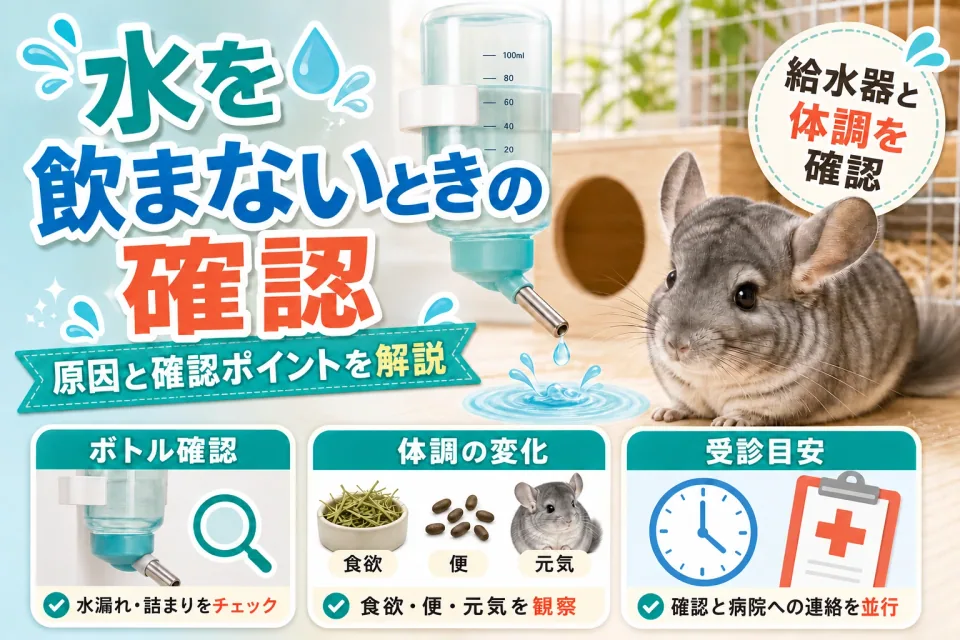 チンチラが水を飲まないときの原因と確認ポイント
