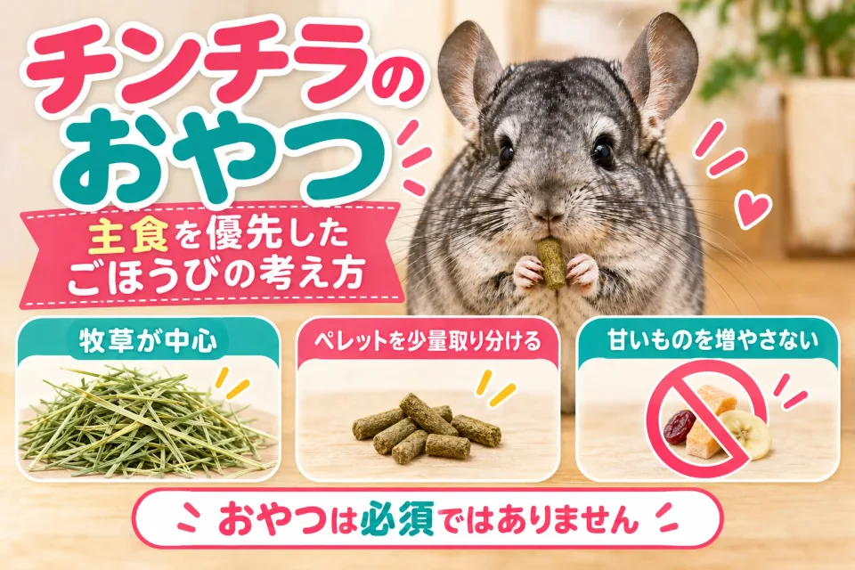 チンチラのおやつは必要？主食を優先したごほうびの考え方
